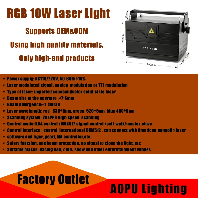 Customizable RGB 10W Laser Show Stage Wedding Laser Light Projector Disco DJ Laser Lights For Nightclub
