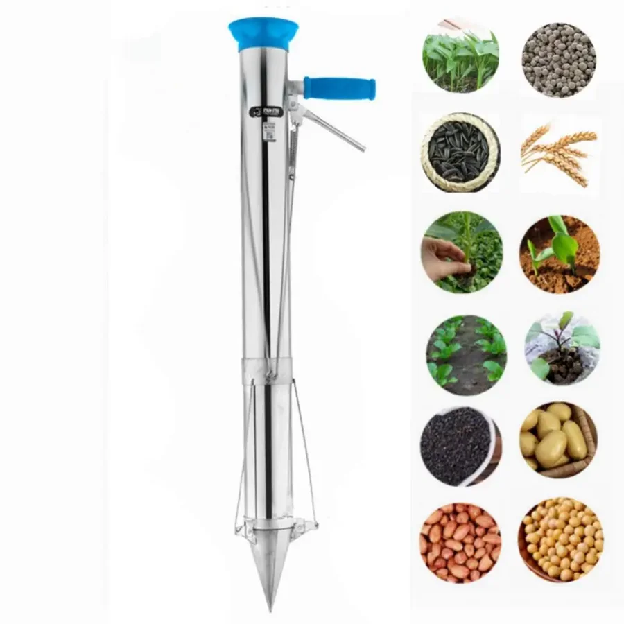 Sembradora Manual de Acero Inoxidable con Mango Largo para Bulbos y Vegetales, Herramienta Agrícola para Trasplante de Plántulas