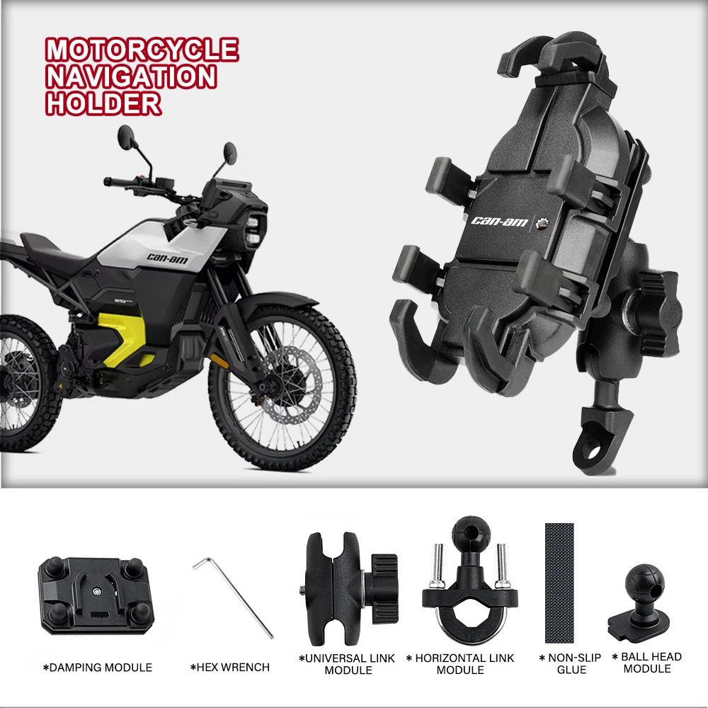 Motorcycle Phone Mount Anti-Shake 360° Rotation Handlebar Holder For BRP Can-Am sea-doo GTI Jet F3 RT Bombardier Spyder Series