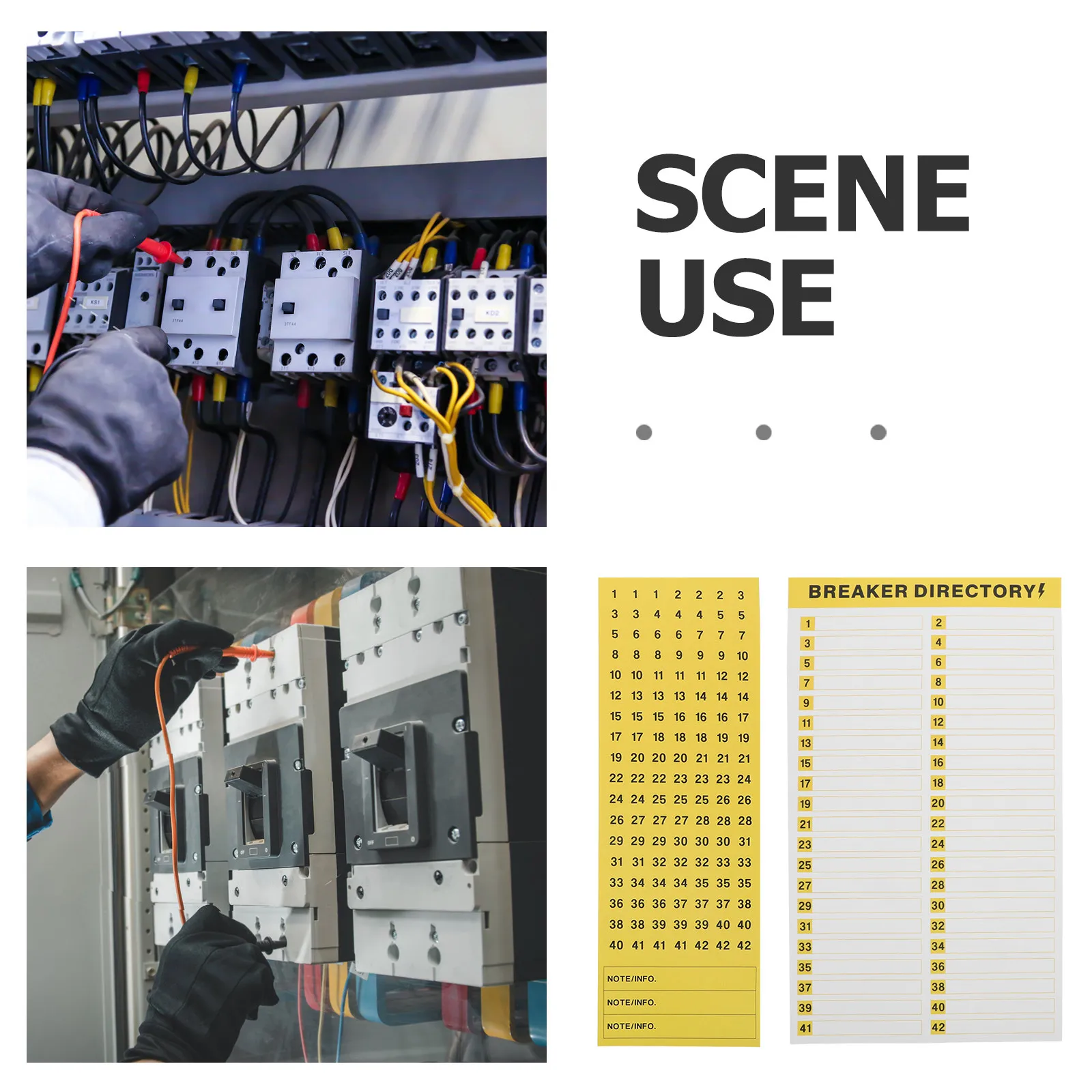 

Numbered Digital Circuit Breaker Labels Strong Adhesion Waterproof Tag Set for Fuse Box Panel Organization System
