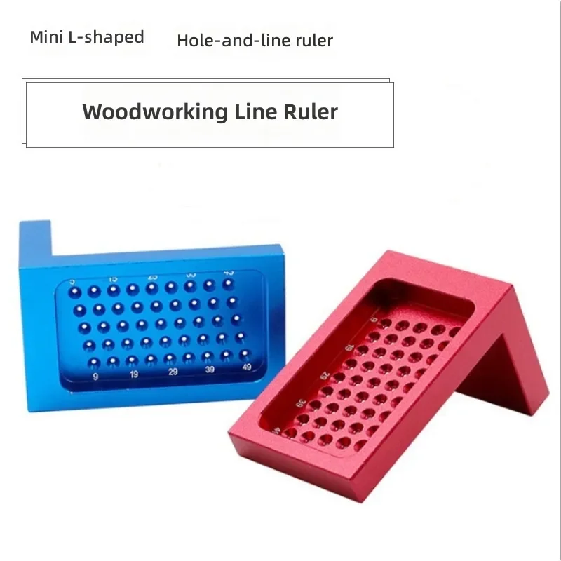 for T50 Woodworking Scribing Ruler Aluminum Alloy T-Ruler DIY Mini Scriber Portable Right Angle High Precision Cave Ruler