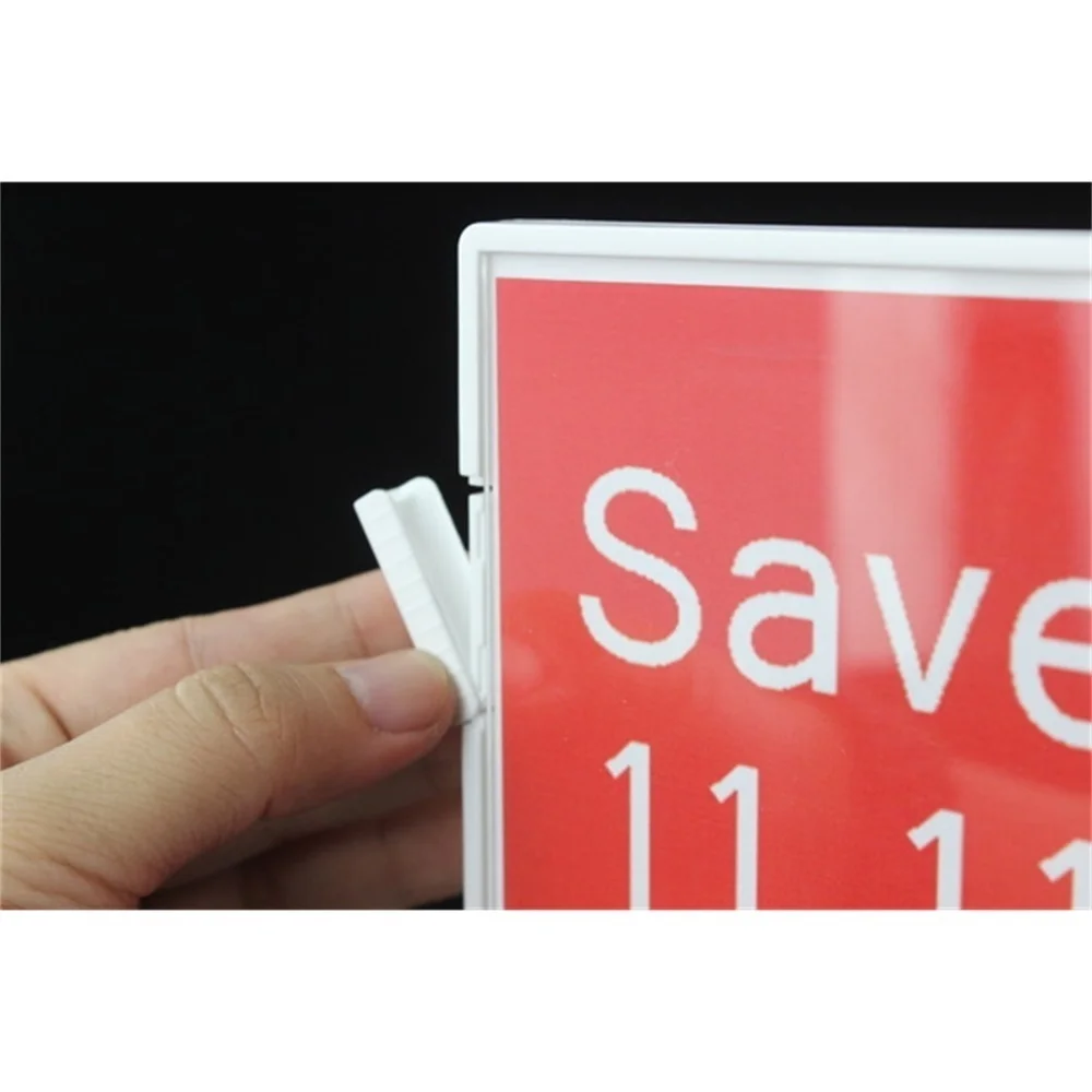 Uhoo Double Size Sign Holder Label Tag Fram T Table Desktop Signage Stand Poster Banner Frame Advertising Display Rack Pop