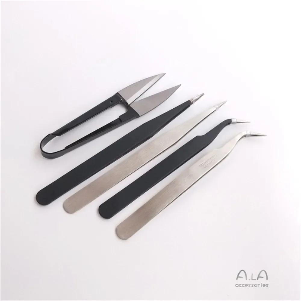 

Korean Small Scissors Pointed Tips Small Tweezers Pointed Elbows Handmade DIY Materials Hand Made Accessories Special Tools
