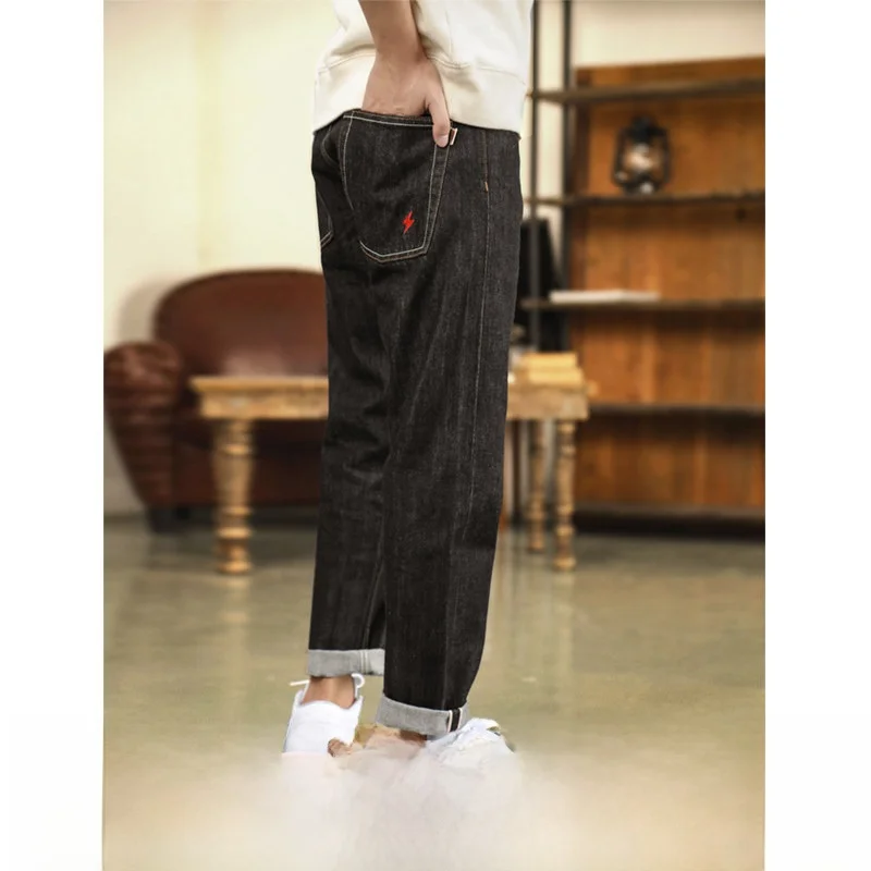 

Джинсы MBBCAR Original Design Slim Fit: базовые, универсальные, повседневные, из плотного денима, с красной окраской, укороченные (9/10), для молодежи