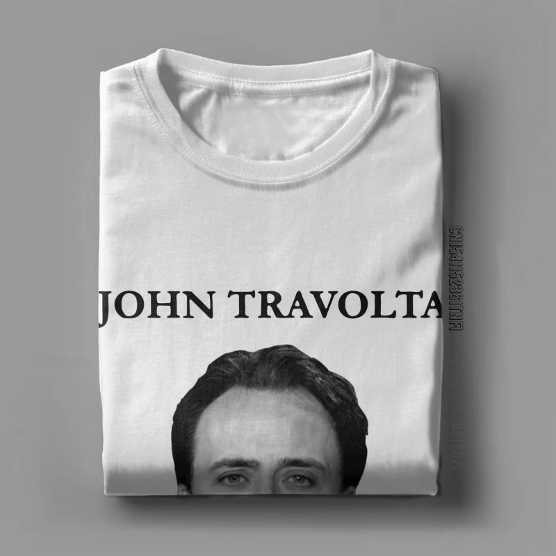 Nicolas Cage John Travolta Tshirt Classic O-neck Men T-Shirt Novelty Summer Short-sleev Classic Summer Casual Male Short Sleeve