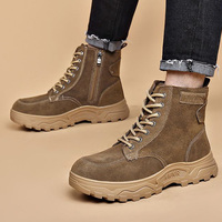 Fashion Side Zipper Boots Thicken Rubber Anti-skid Wear-resistant Shoes Warm Fur Wool Winter Snow Shoe Outdoor Hiking Climb Boot