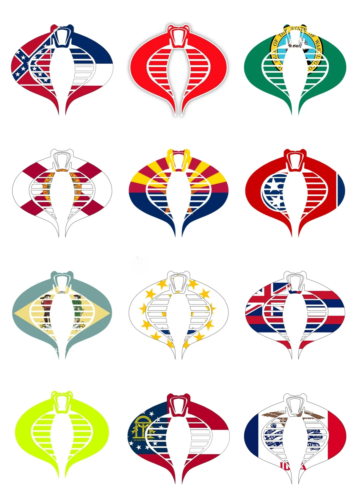 

Car Sticker G.I. JOE COBRA with National Flag Decal Waterproof Auto Motor Decoration Funny Car Graphic suv pvc