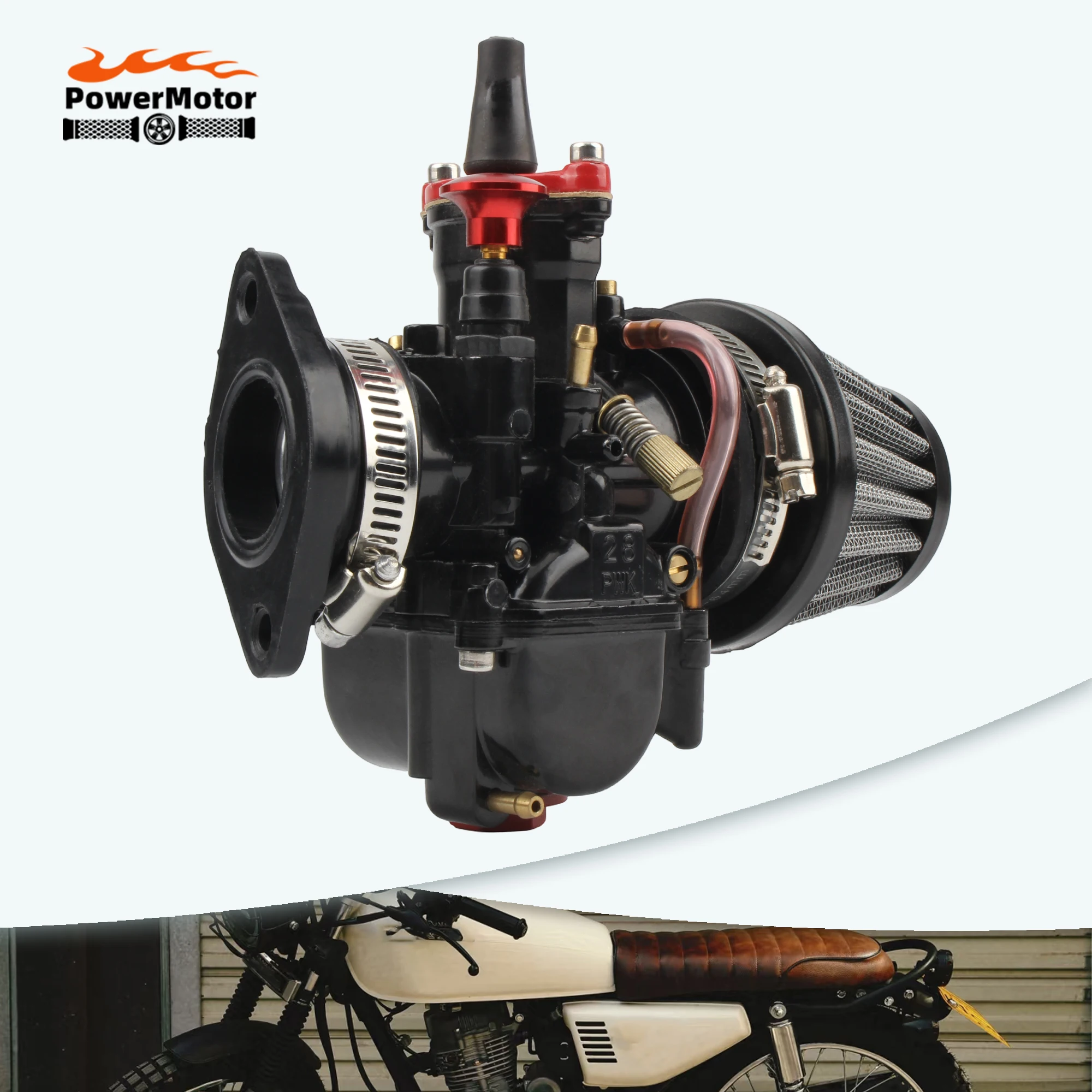 

Motorcycle Carburetor for Mikuni PWK 28 30 With Power Jet Intake Air Filter Dirt Bike Motocross Manifold Parts