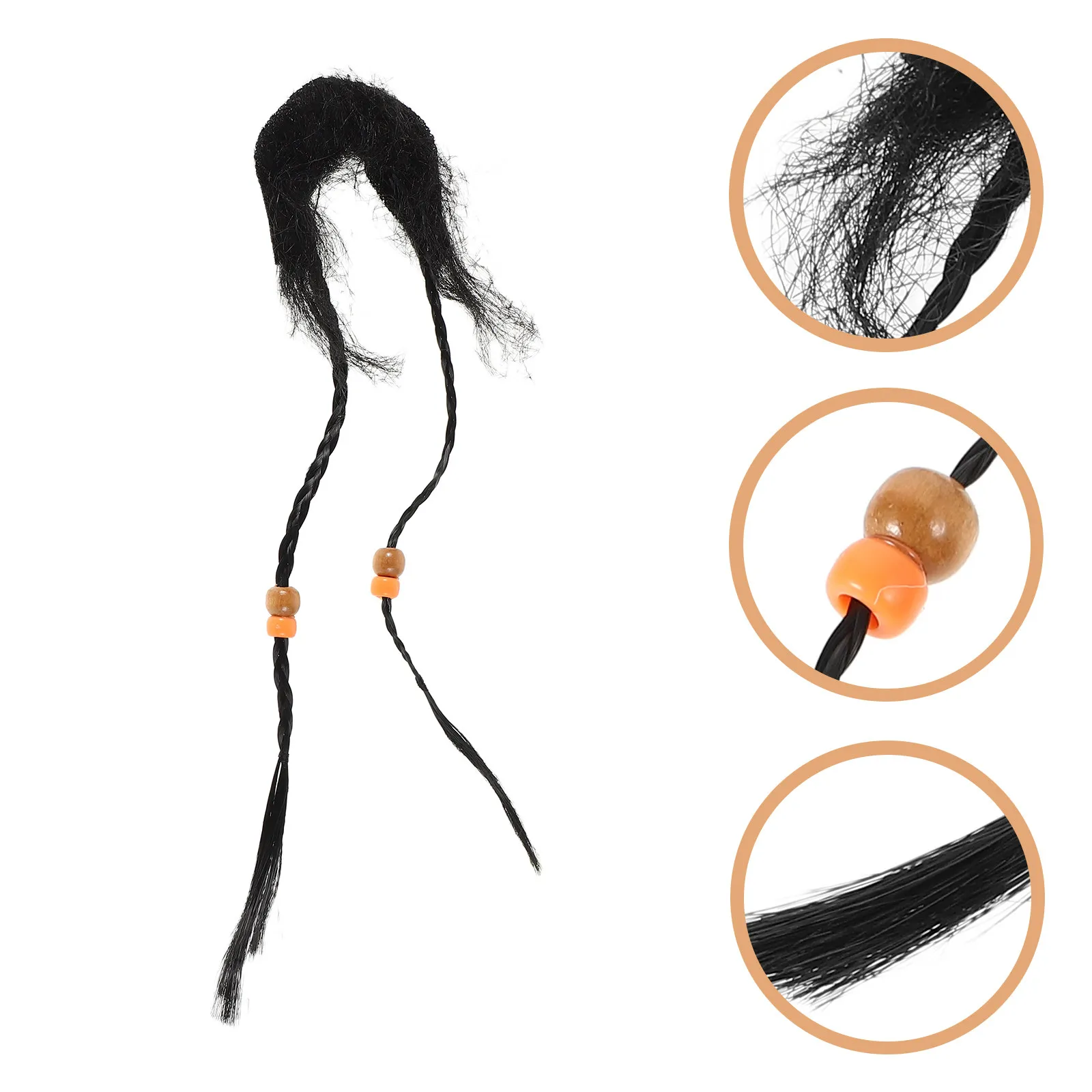 

Realistic Black Pirate Beard for Men Halloween Costume Accessory Fake Facial Hair Props Dressing Up Party Decorations