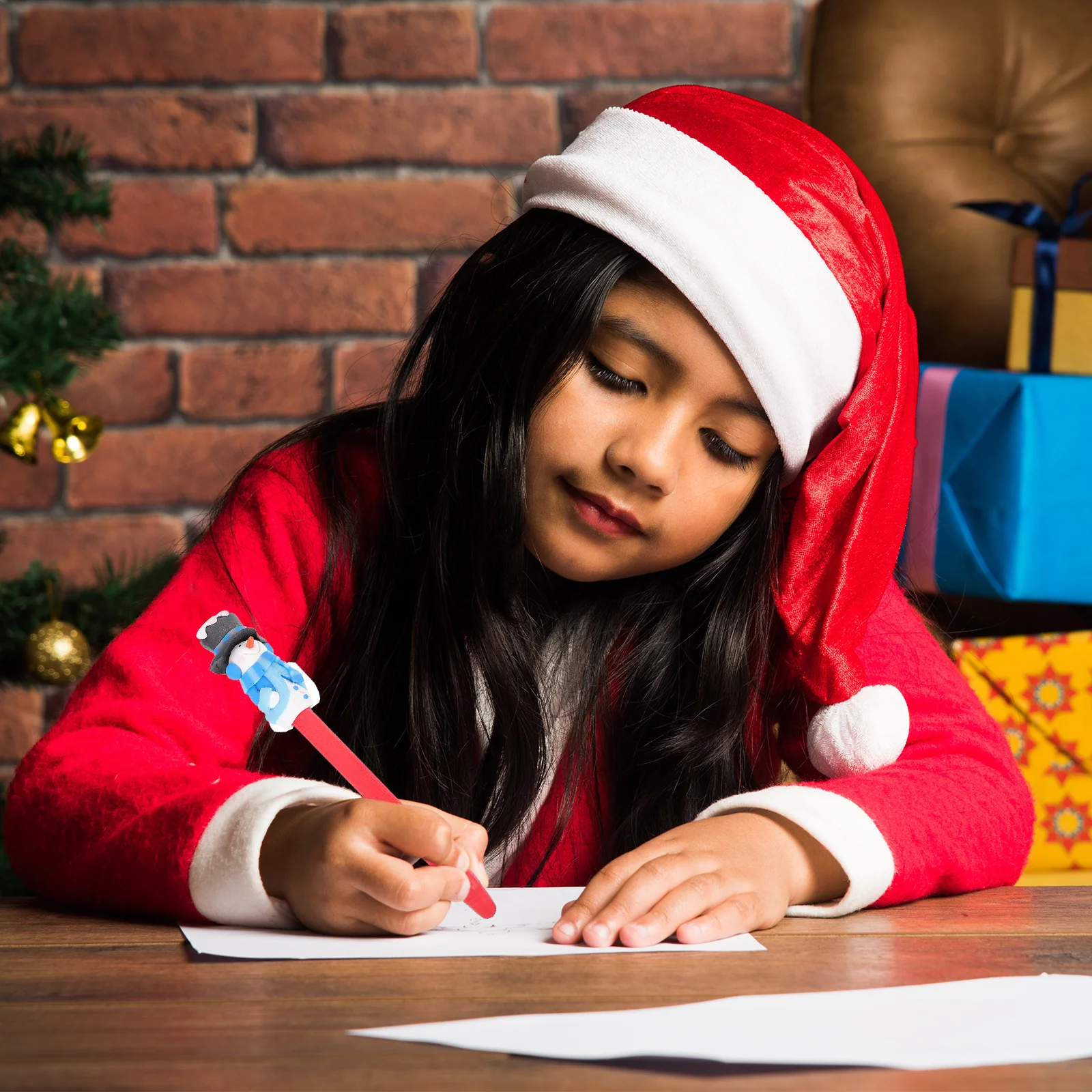 

10 шт., рождественские гелевые ручки, полимерная глина, ручки для письма, канцелярские принадлежности для студентов, гладкий поток, офисные школьные принадлежности