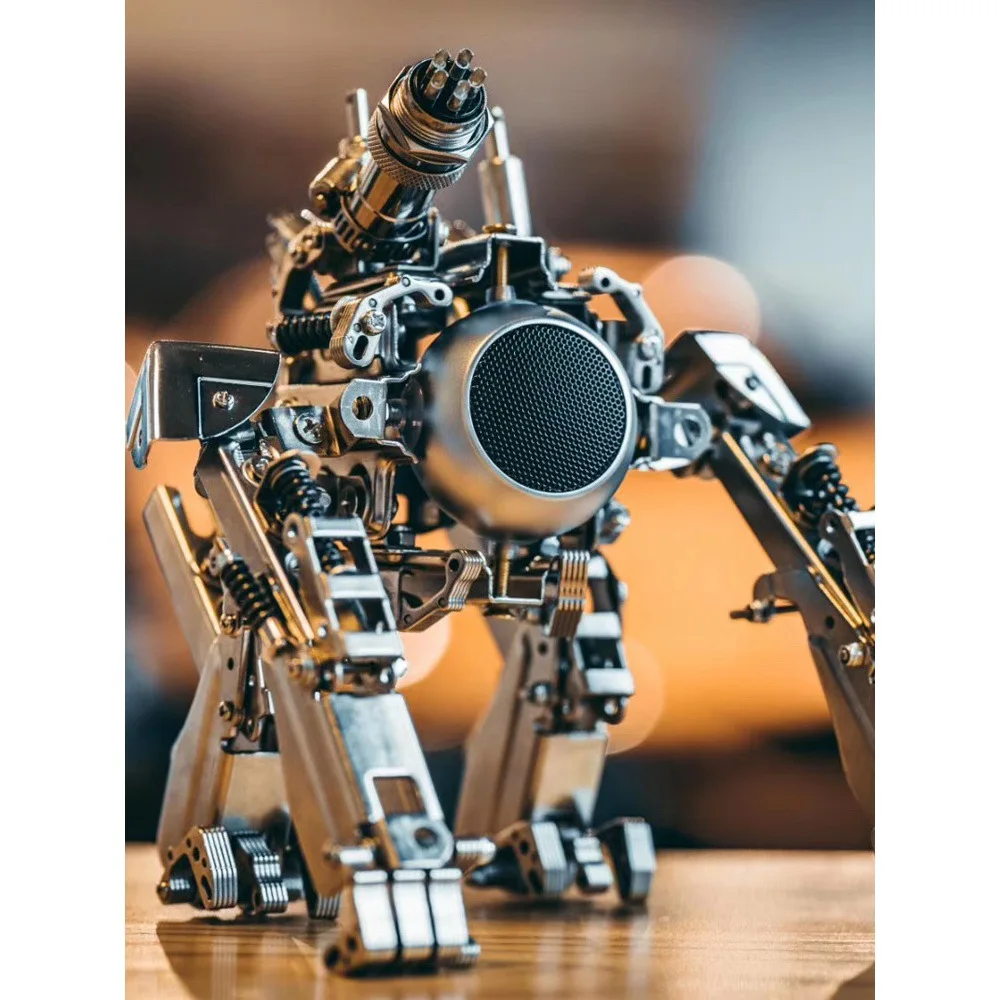 

Cyberpunk War Ape Bluetooth Speaker - Metal Assembly Model with RGB Light, Mech Toy