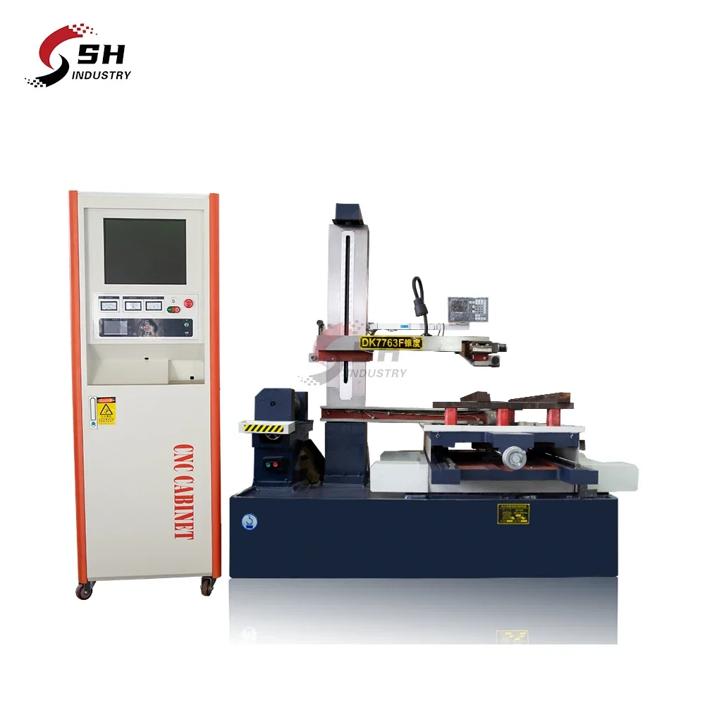 High Speed EDM Wire Cut Machine DK7763 DK7763F DK7780 With Vertical Cabinet Control Ceramic Wire Cutting Numerical Control