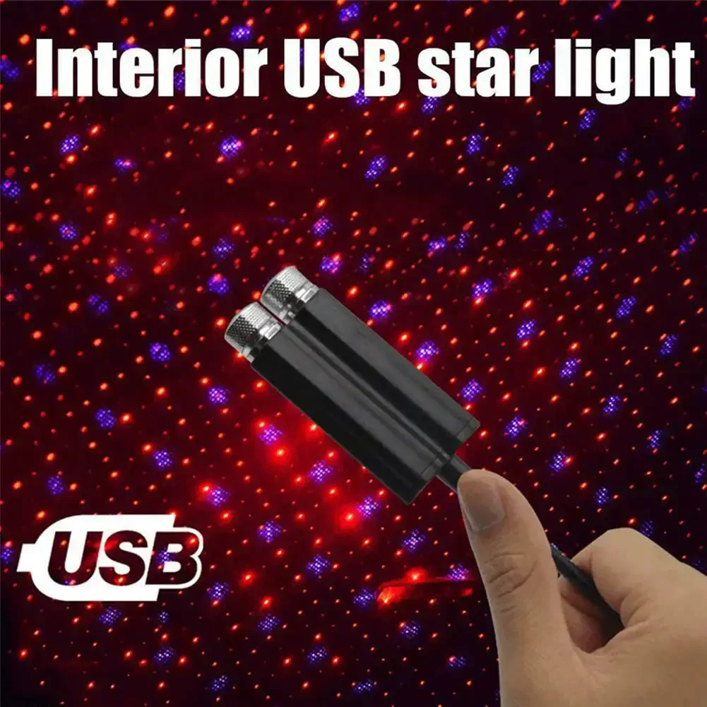 Lampka USB z podwójną głowicą, projektor gwiazd na dach samochodu, mini lampa LED galaktyka, akcesoria do dekoracji domu i samochodu