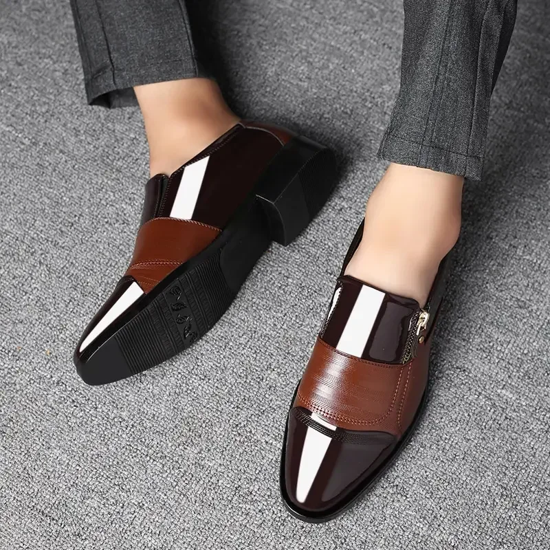 Men's Shoes Sharp Tip Luxury New Fashion Luxury Brand Genuine Leather Formal Shoes Outdoor Business Casual Work Shoes for Men