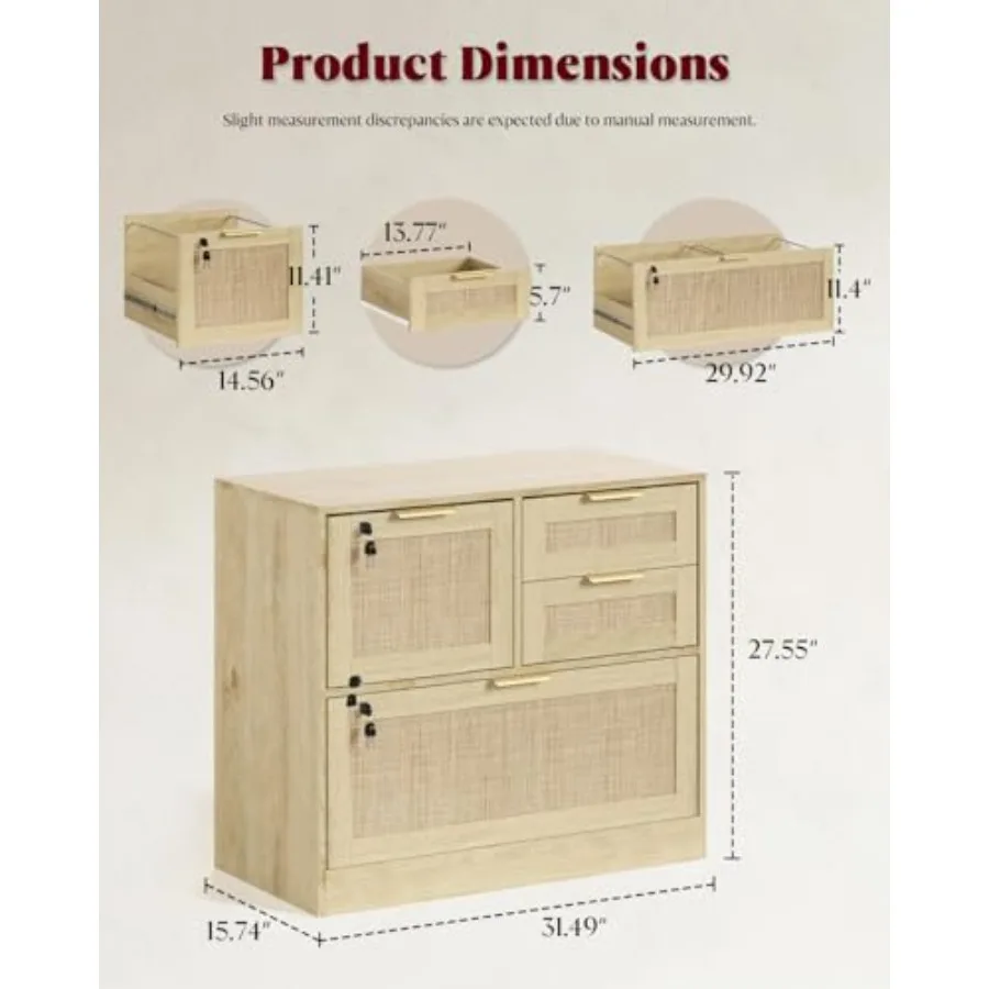 4 Drawer File Cabinet with Lock, Printer Stand Lateral