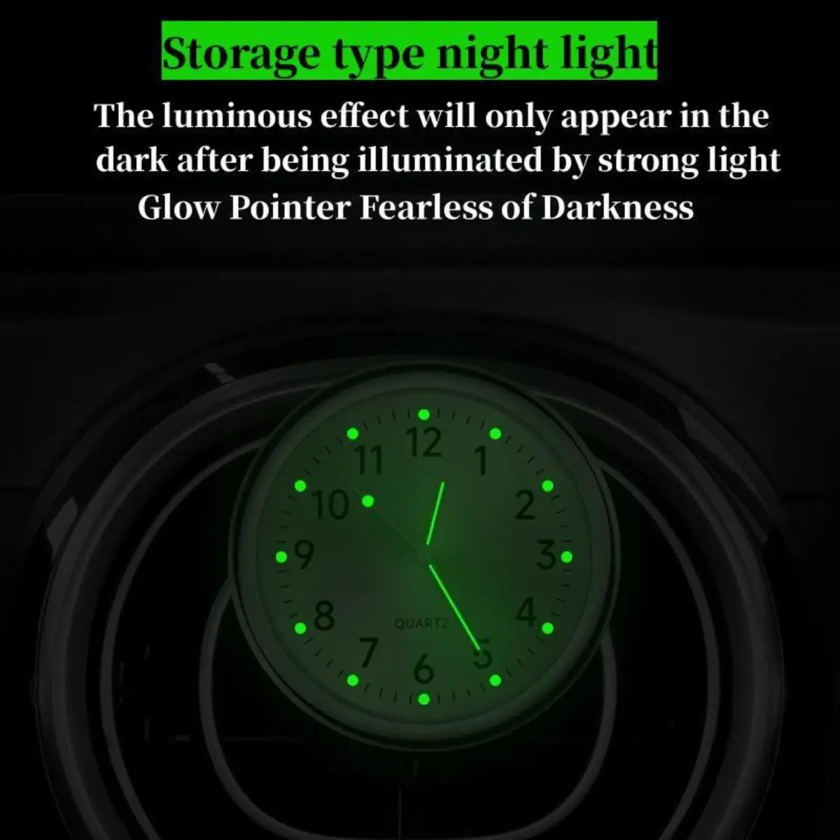 1pc premium luminoso mini relógio de carro de quartzo-decoração do painel que brilha no escuro-elegante e precisa para carros de última geração-melhoriza