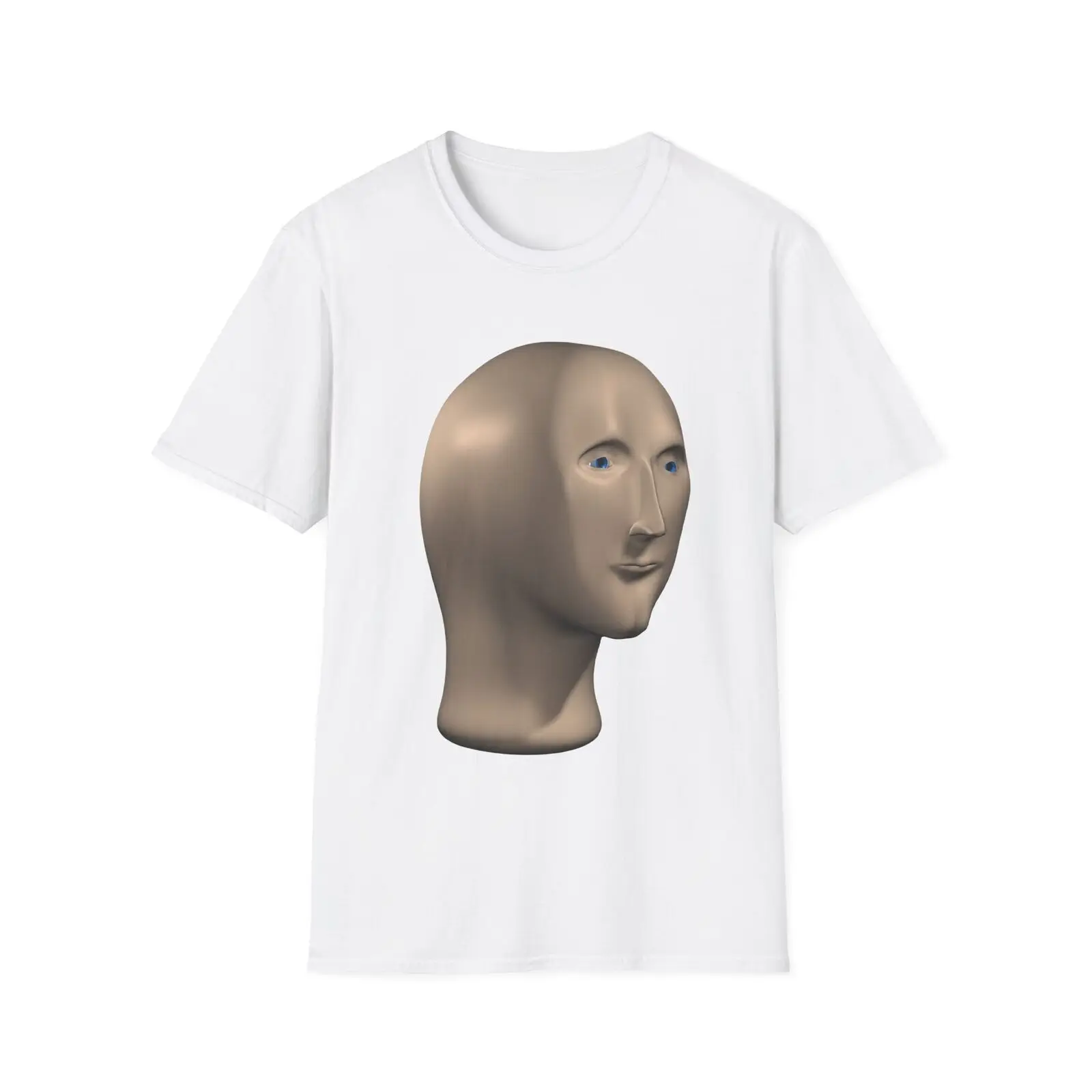 Mememan 3D Head funny novelty shirt Black White