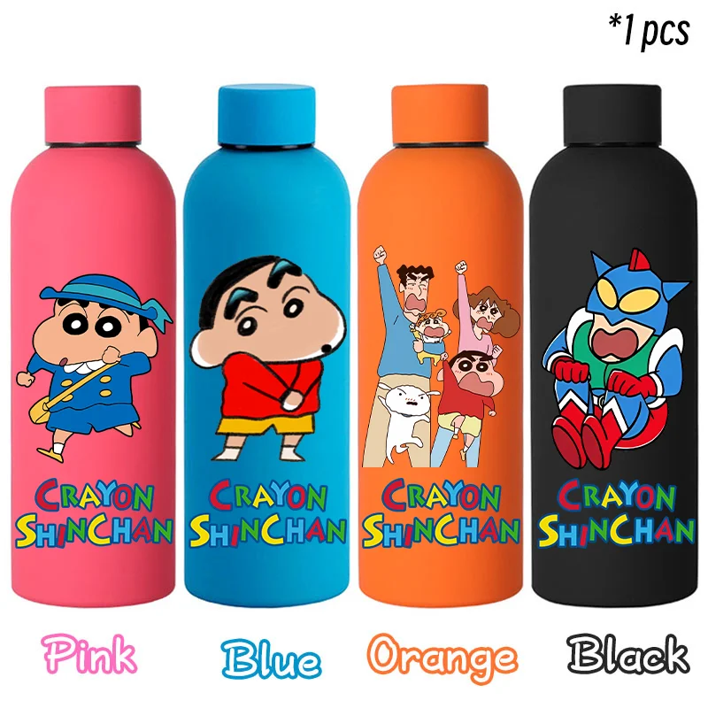 

Термос-бутылка для воды Crayon Shin-chan, маленькая, с двойными стенками, вакуумная, из нержавеющей стали, матовая, с мультяшным дизайном, для студентов