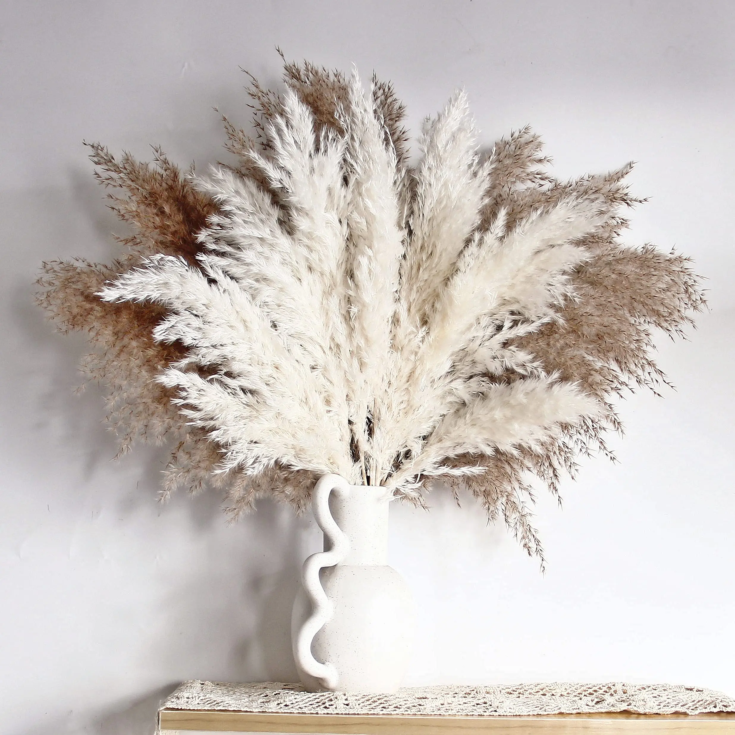 Boho Decor Fluffy Pompas Grass Wedding Natural Dry Pampas Grass Small Short Pampass Bulk for Boho Room Decor Coffee Table Decor