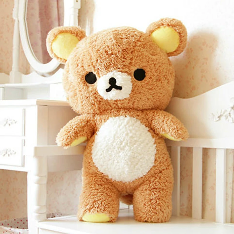 60/80cm Big Size Rilakkuma Plush Toy Kawaii Relax Bear Stuffed Dolls Animals Teddy Bear Cushion Xmas Gift For Kids Xmas Present