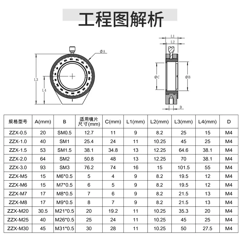 Embedded rotating mounting base Polarizer optical elements Mirror frame Wave plate Mirror base with scale Manual rotation