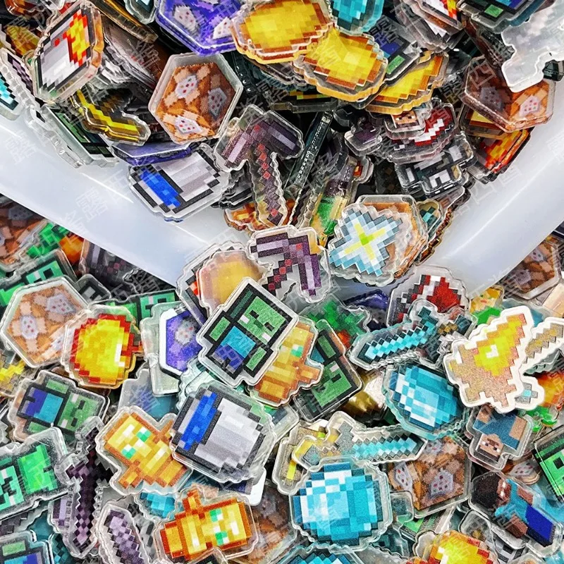 50/100 قطعة Minecraft الاكريليك التصحيح DIY بها بنفسك اكسسوارات لعبة البضائع الحالات الهاتف الغيتار DIY بها بنفسك الزينة بالجملة الاطفال الهدايا اللعب