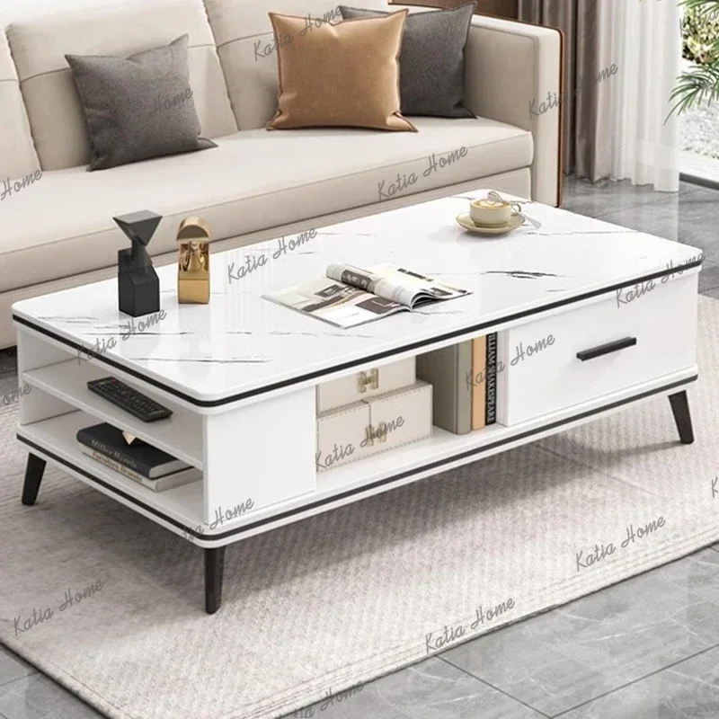 Factory Direct Bedroom Luxury Coffee Table Nordic Storage Mobile Living Room Coffee Table Mesa Lateral Modern Kaffee Tische Home