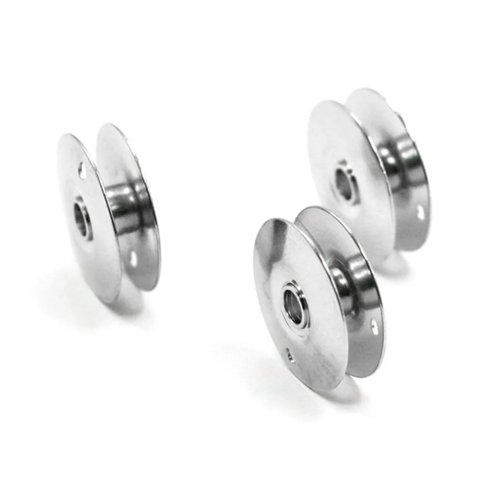 3 قطعة ماكينة خياطة معدنية بكرات الحديد بكرة ل الغزل اللفاف قابلة لإعادة الاستخدام حامل الموضوع سيارة مسطحة إبرة واحدة الاستخدام الصناعي الفضة