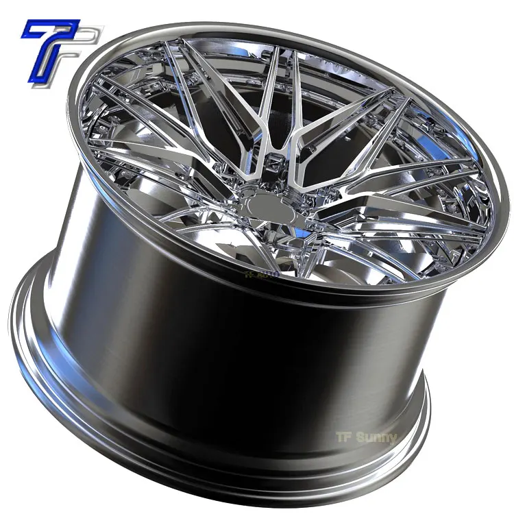 Customized Chrome Polish Deep Dish Forged Car 19x9.5J 5x120 5x114.3 Alloy Rims Wheels