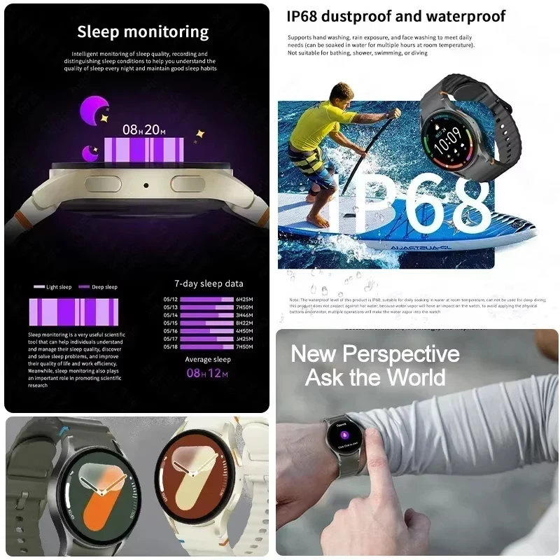 Новые модные умные часы, глобальная версия, мужской 1,5-дюймовый HD-дисплей, управление через приложение, мониторинг фитнеса, Bluetooth-вызов, голосовой помощник для женщин