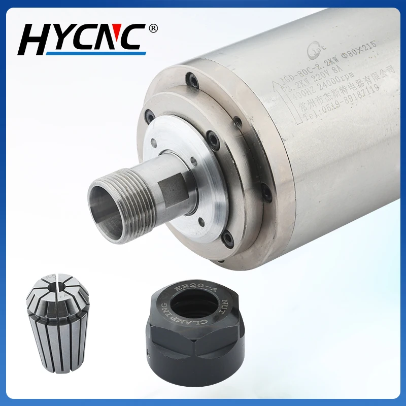 CNC Spindle Water Cooled Spindle Motor 2.2KW ER20 AC220v 380v 4 Bearing For CNC Milling Machine Wood Engraving Milling