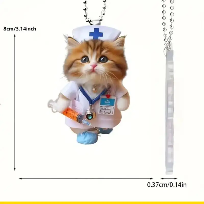 SZCH Reusable Nurse Feline Acrylic Auto Pendant Perfect For Seasonal Theme Decorations