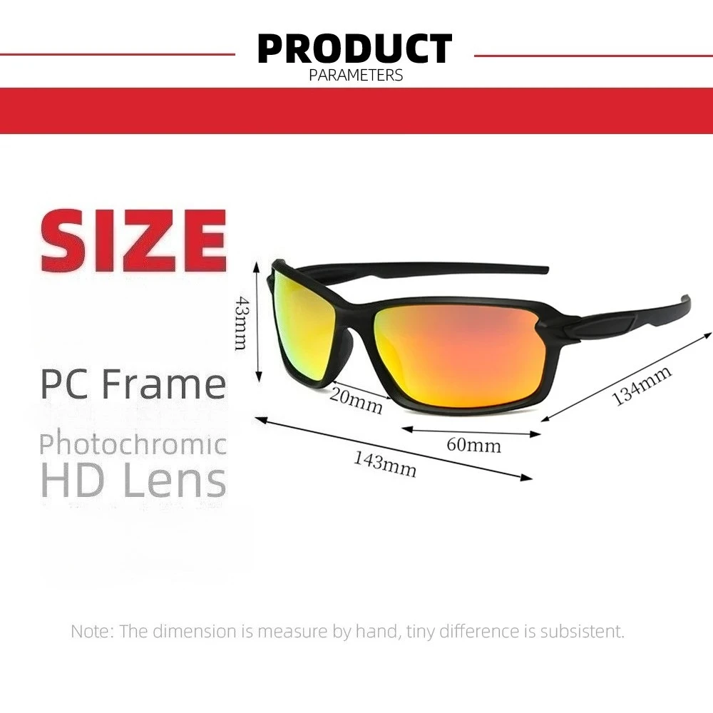 DINRGO Mirror Red Lens Men Sports Sunglasses Polarized Outdoor UV400 Driving Goggles Classic  Shades for Women