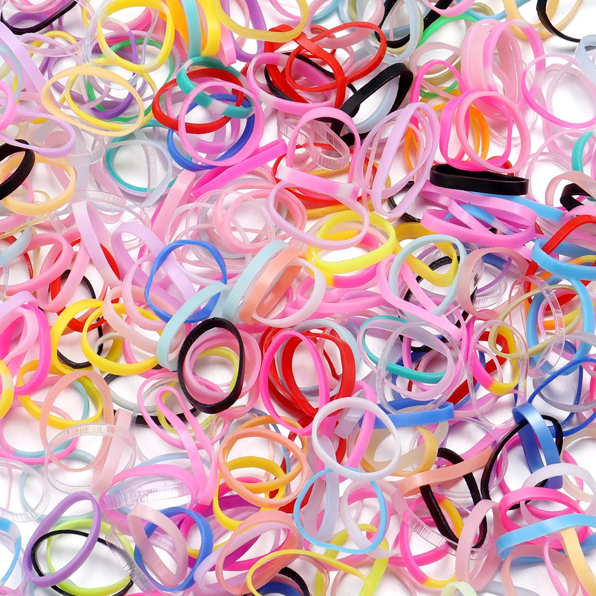 500 قطعة الأربطة المطاطية المرنة الملونة العصابات الشعر البلاستيكية الصغيرة للفتيات DIY بها بنفسك النسيج ذيل حصان حامل إكسسوارات الشعر العلاقات الشعر #4