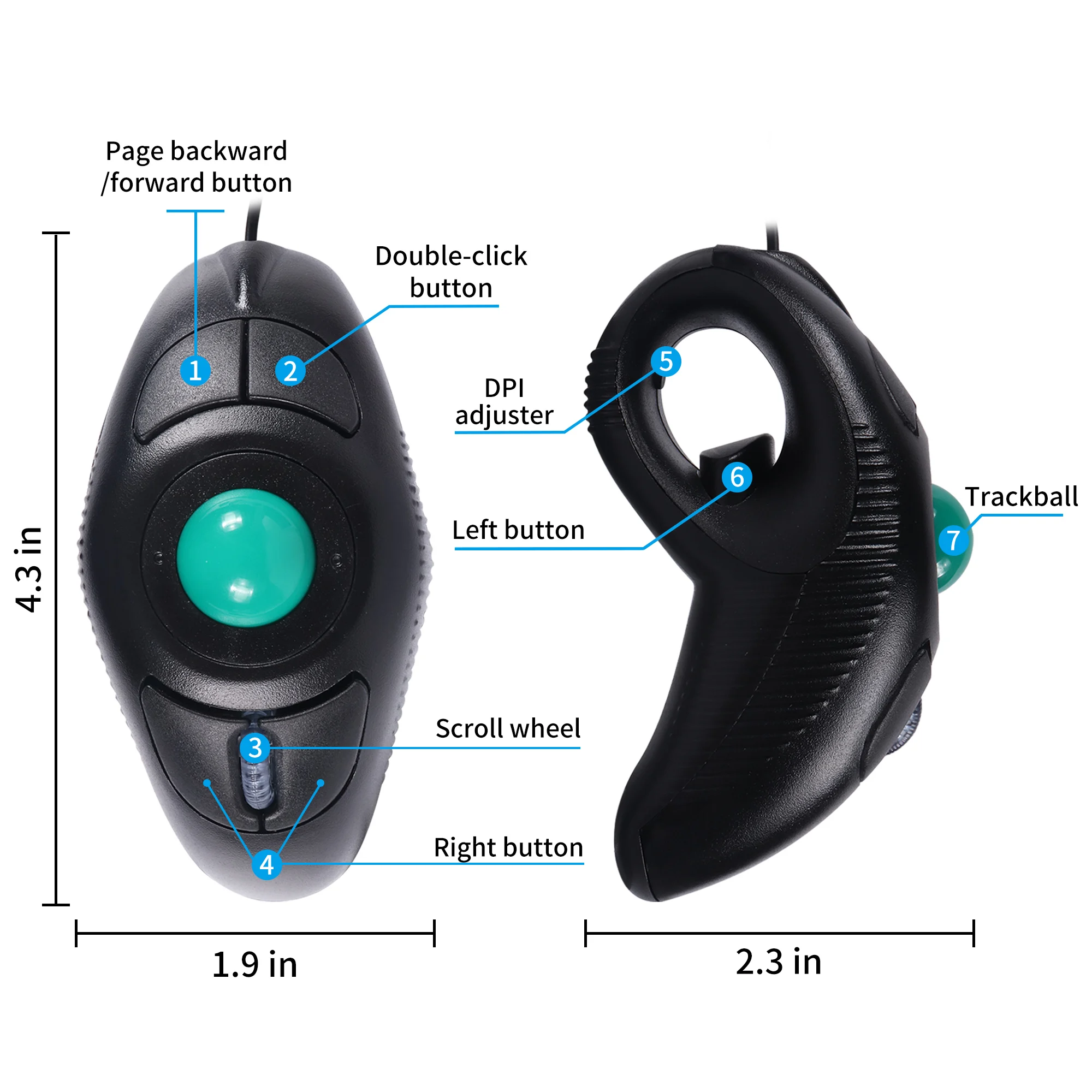 New Wired Trackball Mouse Thumb-Controlled Handheld Wireless Mice Portable Air Laser Pointer Mouse For Laptop PPT Presentation