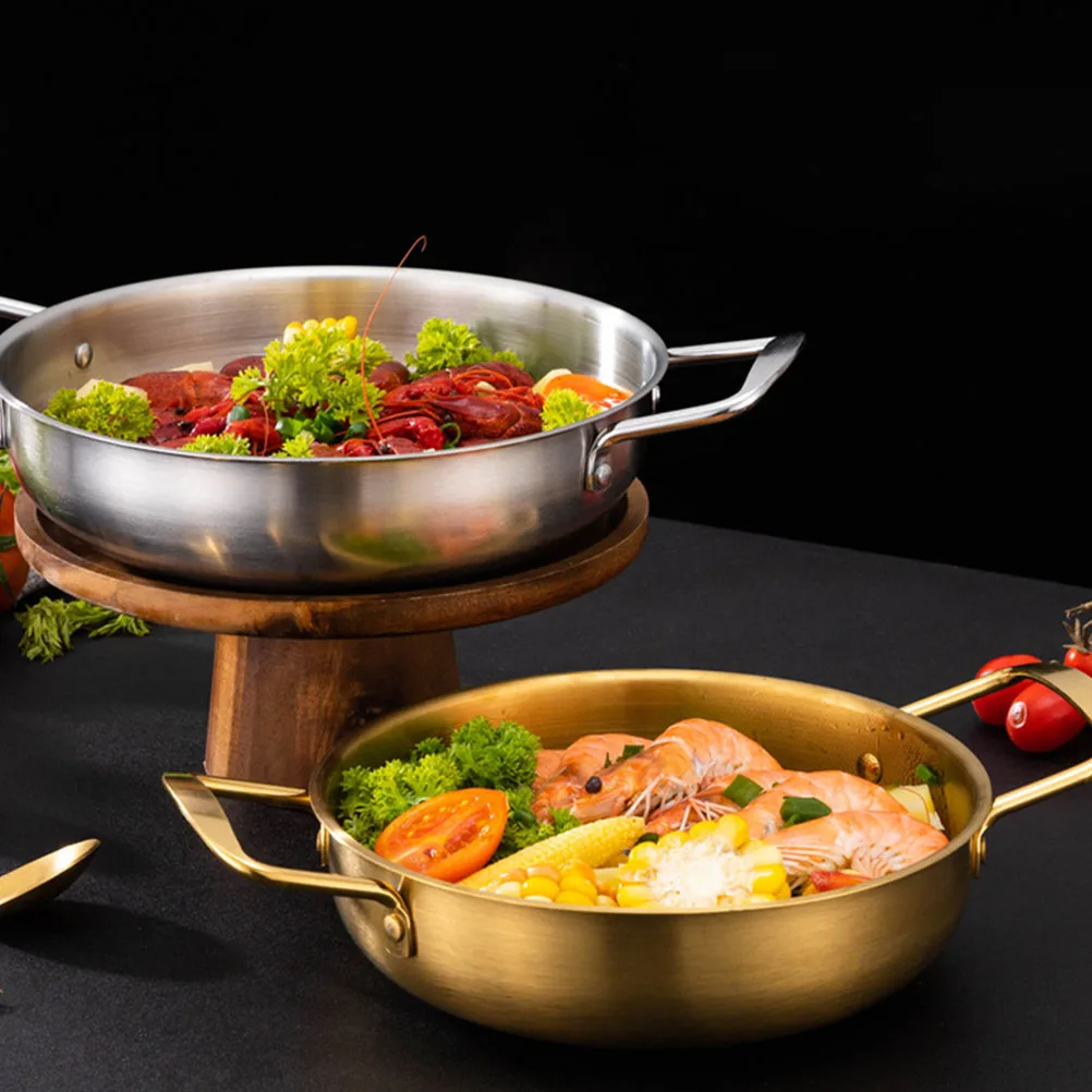 

Stainless Steel Seafood Pot 20CM Golden Pan Induction Cooker Kitchenware Gift Party Supplies