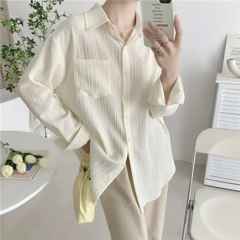 Summer Autumn Long Sleeve Solid Casual Shirt Women Shirts Fashion Female Office Lady Loose Blouse Tops Sun ProtectionShirts