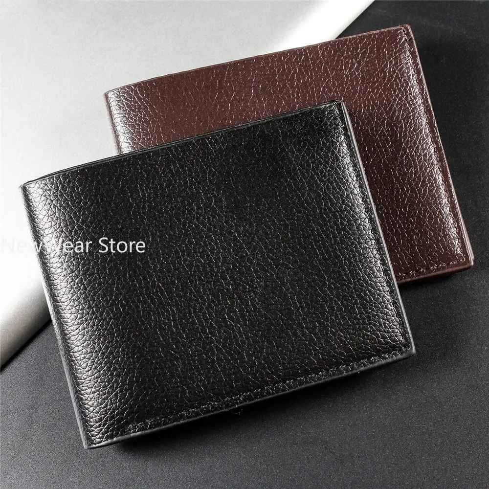 Short Wallets Purse Card Holders Bi-fold Small Leisure PU Leather Lightweight Business Fashion