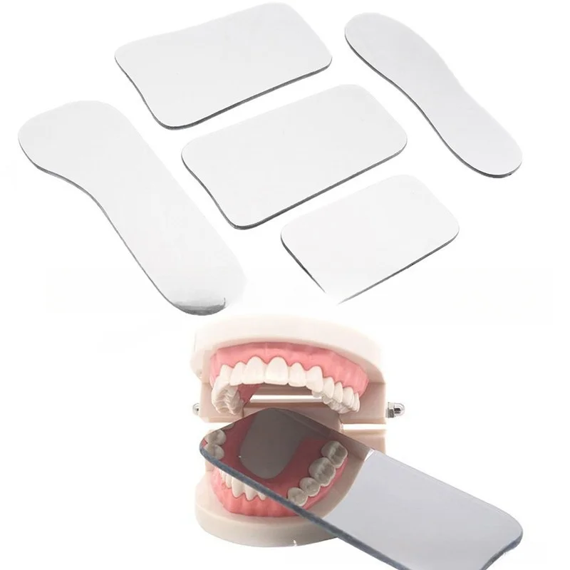 Glass Reflector Double-Sided Intraoral Photography Mirror Oral Photography 5 Pieces 1 Set