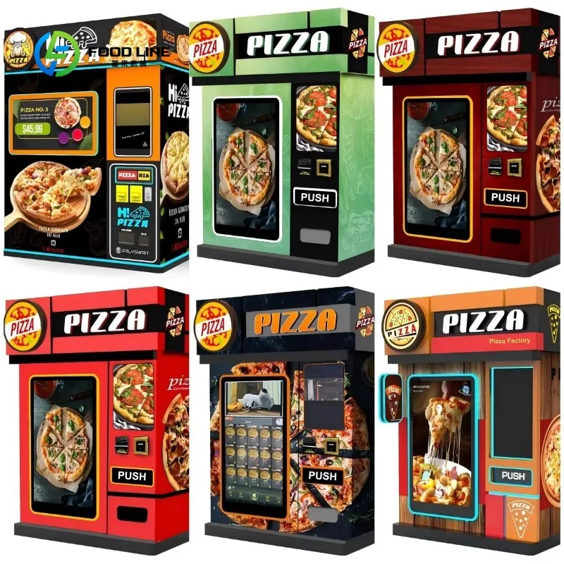 Customized Fully Automatic Pizza Vending Machine with 2 Ovens for Outdoor Container Fast Food 24/7