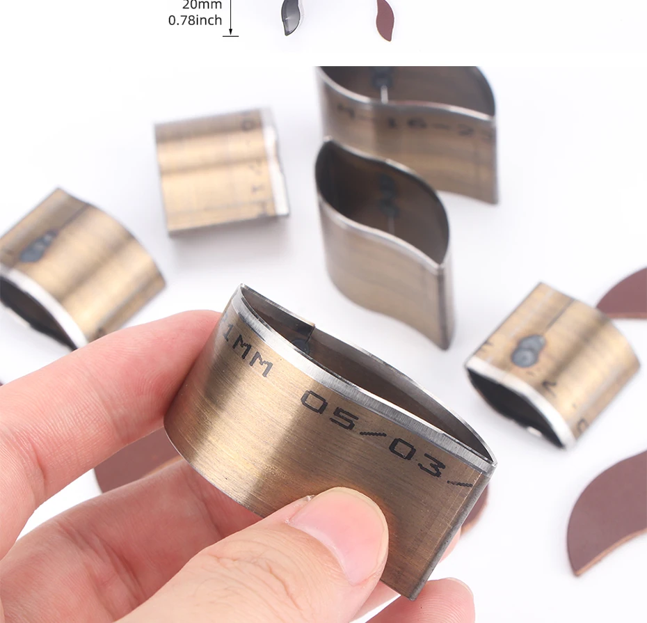 QJH 20–50 mm gestanzte Lederohrringe/Tropfenformschneider/8 Formen/Herz/Quadrat/Abgerundetes Quadrat/Dreieck/Hexagon/Pflaume/Tropfen/Blatt – Detail 5