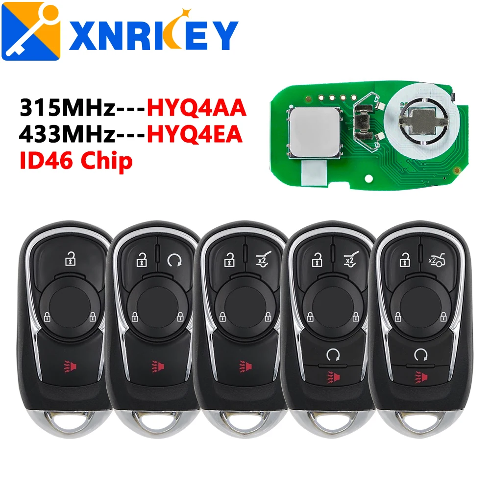 

XRNKEY ID46 chip for Buick Envision LaCrosse 3/4/5Buttons Remote Smart Key Promixity 315MHz- HYQ4AA/433-HYQ4EA