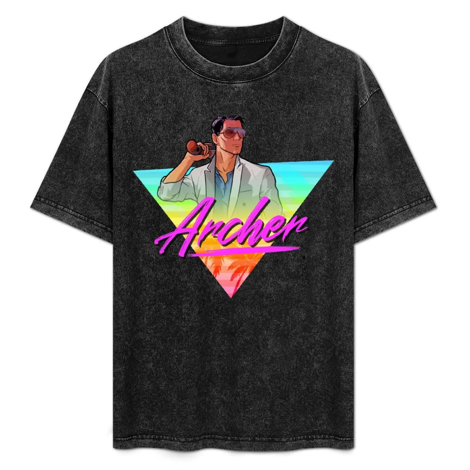 

Archer - Vice 80s triangle design T-Shirt Soft Basic Cotton Short Sleeve Tee