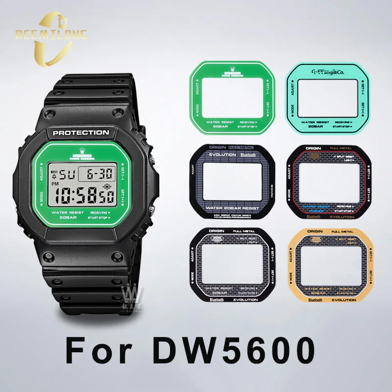 Película templada Varios estilos disponibles azul negro verde Para evitar marcas de pegamento Protector de pantalla adhesivo 3M para CASIO G-SHOCK DW5600