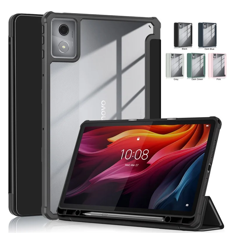 For Lenovo Tab K11 Plus Case 11.45 inch 2024 TB230XC TB352FU with Pencil Holder Acrylic TPU Back Cover for Lenovo K11 Plus