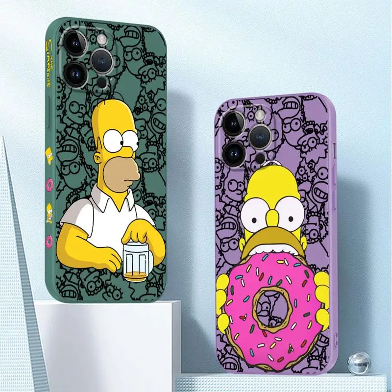 Funny Cartoon Homer Simpson Family Case for Xiaomi Mi 13T 11 Lite 12 Lite 11T Pro 10T 10 Lite 12T 12T TPU With Lanyard Cover