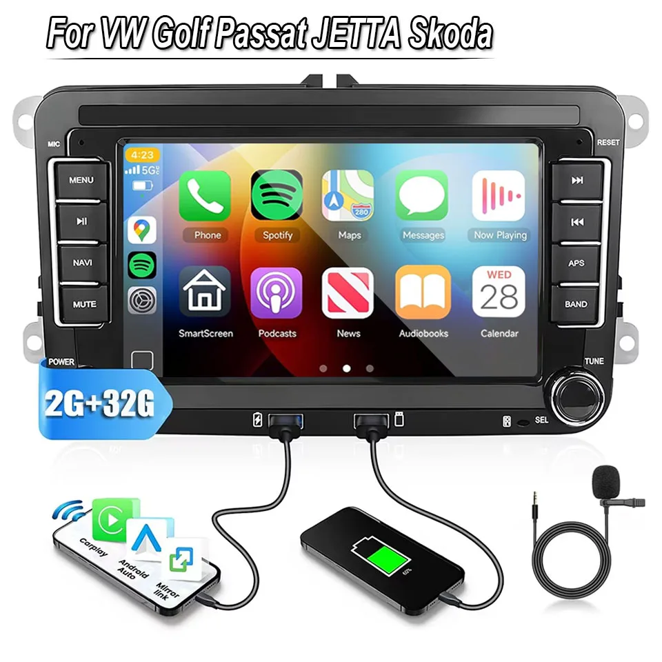 

Автомагнитола XFY Android для Volkswagen Golf 5 6, Polo, Passat B6 B7, CC, Skoda, Jetta, универсальная мультимедийная система с Wi-Fi, GPS-навигацией и CarPlay