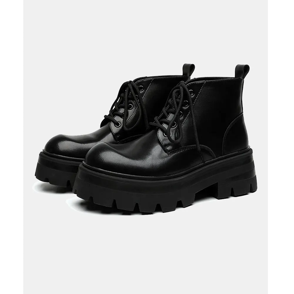 

Мужские повседневные ботинки Cleanfit: оригинальный дизайн, кожаные, с круглым носком, на резиновой подошве, увеличивающие рост на 7 см