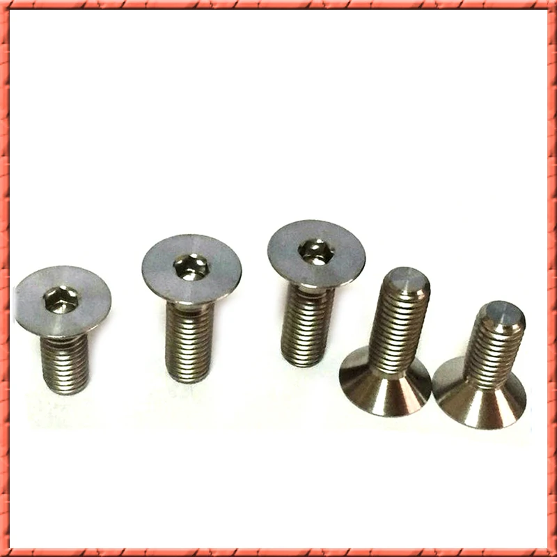 50pcs/lot M2*L Pure Titanium DIN7991 flat head countersunk socket screw titanium alloy small screw GR2 M2*3/4/5/6/8/10/12/14