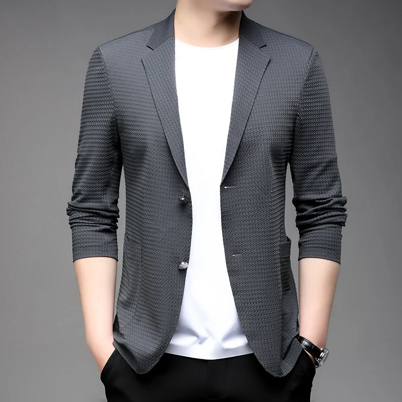 F1017 new men\'s spring and autumn business fashion tops casual groom suit dress